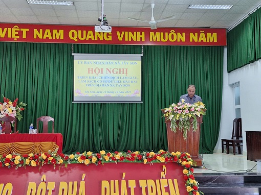 Hội nghị triển khai thực hiện Chiến dịch làm giàu, làm sạch cơ sở dữ liệu quốc gia về đất đai trên địa bàn xã Tây Sơn